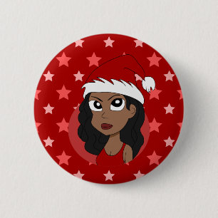 Bóton Redondo 5.08cm Cartografia da menina de Natal