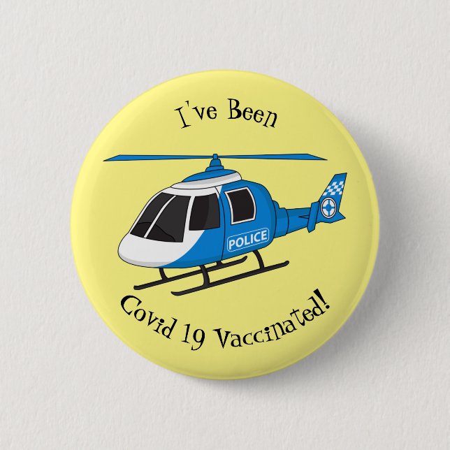 Bóton Redondo 5.08cm Cartoon de helicóptero do Departamento de Polícia (Frente)