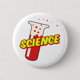Bóton Redondo 5.08cm Cartoon do Science Flask