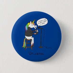 Bóton Redondo 5.08cm Cartoon Engraçado de Poesia da Unicórica