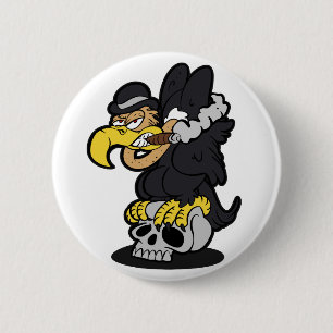 Bóton Redondo 5.08cm Cartoon Griffon Vulture   escolher cor de fundo