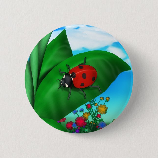 Bóton Redondo 5.08cm Cartoon Lady Bug (Frente)