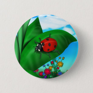 Bóton Redondo 5.08cm Cartoon Lady Bug