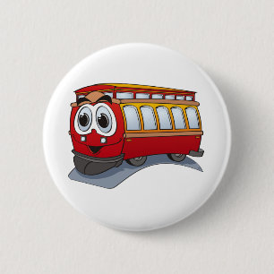 Bóton Redondo 5.08cm Cartoon Red Trolley