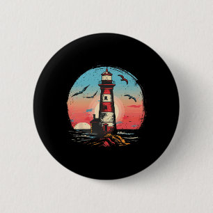 Bóton Redondo 5.08cm Casa à Beira-Mar Farol Velas ao Mar Barco Luz