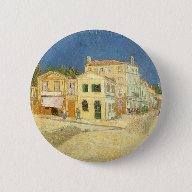 Bóton Redondo 5.08cm Casa Amarela de Vincent van Gogh (Frente)