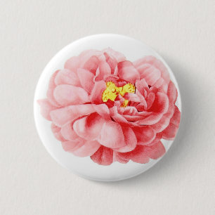 Bóton Redondo 5.08cm Casa de campo gasto da flor cor-de-rosa