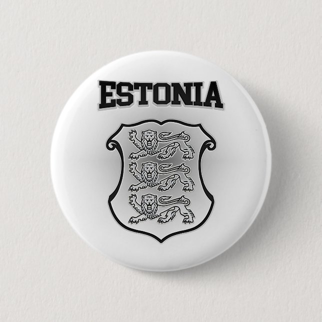 Bóton Redondo 5.08cm Casaco de armas da Estônia (Frente)