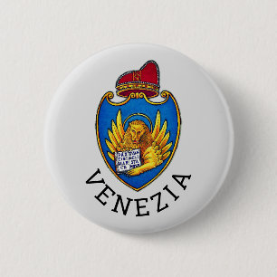 Bóton Redondo 5.08cm Casaco de Armas de Veneza, Itália