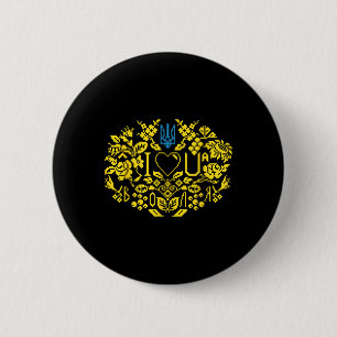 Bóton Redondo 5.08cm Casaco De Armas Patriótico Pixel Azul E Amarelo Uk