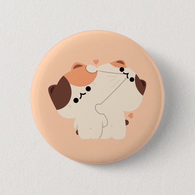 Bóton Redondo 5.08cm Casal Tortie Cat (Frente)