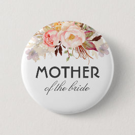 Bóton Redondo 5.08cm Casamento Elegante De Flores De Água Rosa Esbranqu