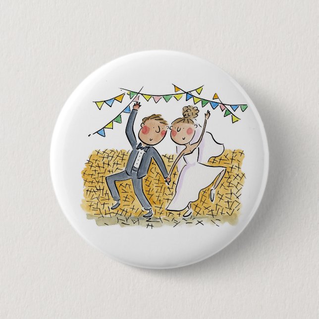 Bóton Redondo 5.08cm Casamento por País (Frente)