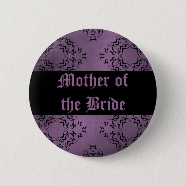 Bóton Redondo 5.08cm Casamento roxo Mãe da Noiva (Frente)