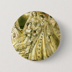 Bóton Redondo 5.08cm Casamento vintage de cor antiga