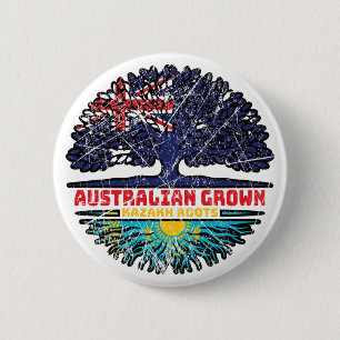 Bóton Redondo 5.08cm Casaquistão Raízes da Árvore Australiana