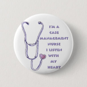 Bóton Redondo 5.08cm Case Manager Nurse Heart