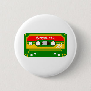 Bóton Redondo 5.08cm Cassete de fita reggae Rastafarian