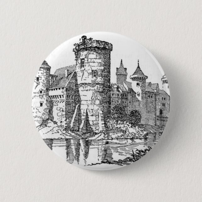 Bóton Redondo 5.08cm Castelo Medieval (Frente)