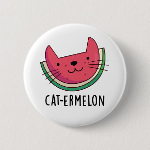Bóton Redondo 5.08cm Cat-ermelon Funny Cat Watermelon Pun