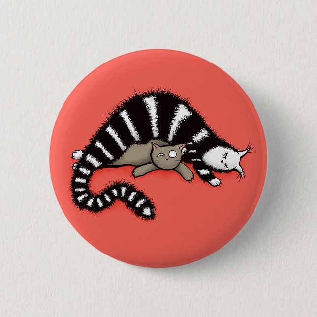 Bóton Redondo 5.08cm Cat Madre Protege Seu Gatinho Bonito (Frente)