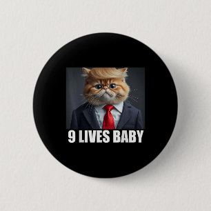Bóton Redondo 5.08cm Cat Trump 9 Lives Baby