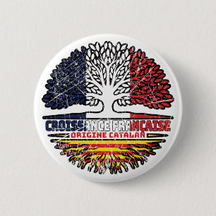 Bóton Redondo 5.08cm Catalunha Catalunha França Francesa Raiz Bandeira