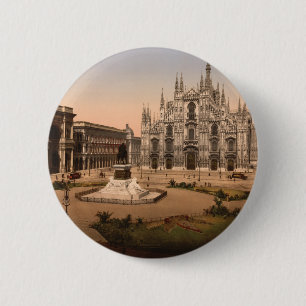 Bóton Redondo 5.08cm Catedral de Milão e praça, Lombardy, Italia