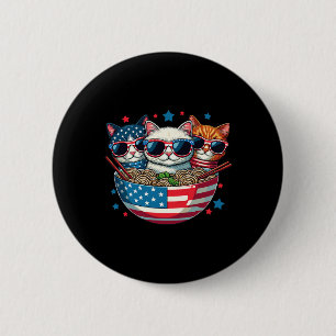 Bóton Redondo 5.08cm Cats Ramen Anime American Flag Usa Funny 4th Da Ju