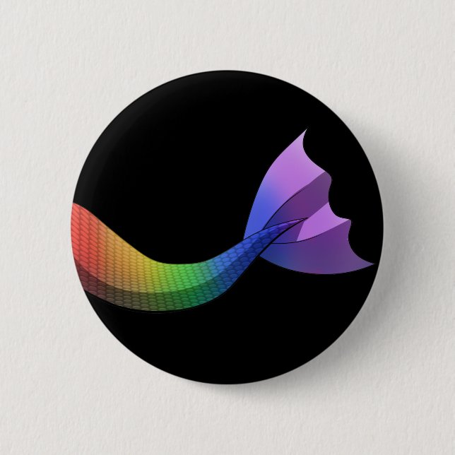 Bóton Redondo 5.08cm Cauda V2 da sereia do arco-íris (Frente)