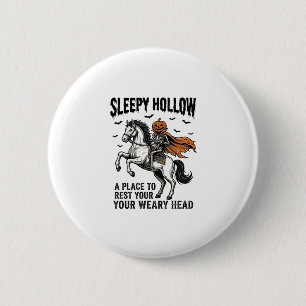 Bóton Redondo 5.08cm Cavaleiro Sem Cabeça Sleepy Hollow Halloween Vinta