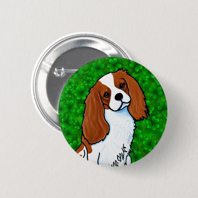 Bóton Redondo 5.08cm Cavalier King Charles Spaniel Botão (Frente & Verso)