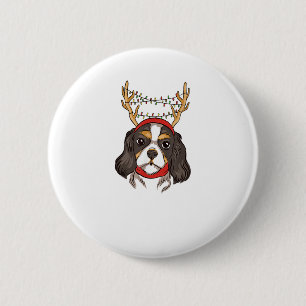 Bóton Redondo 5.08cm Cavalier King Charles Spaniel Dog Pet Christmas