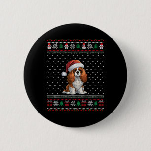 Bóton Redondo 5.08cm Cavalier King Charles Spaniel Dog Vestindo Papais