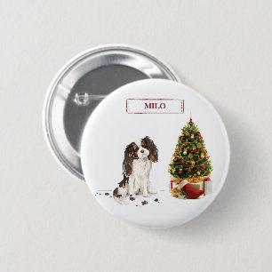 Bóton Redondo 5.08cm Cavalier King Charles Spaniel Tri-Color Natal Cach