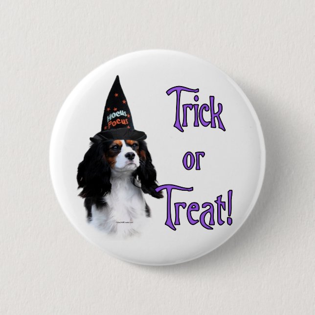 Bóton Redondo 5.08cm Cavalier King Charles Spaniel Trick (Frente)