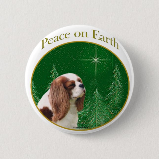 Bóton Redondo 5.08cm Cavalier Peace on Earth (Frente)