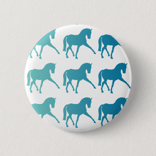 Bóton Redondo 5.08cm Cavalo azul do adestramento de Ombre