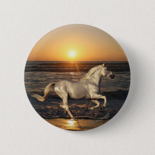 Bóton Redondo 5.08cm Cavalos da fantasia: Por do sol