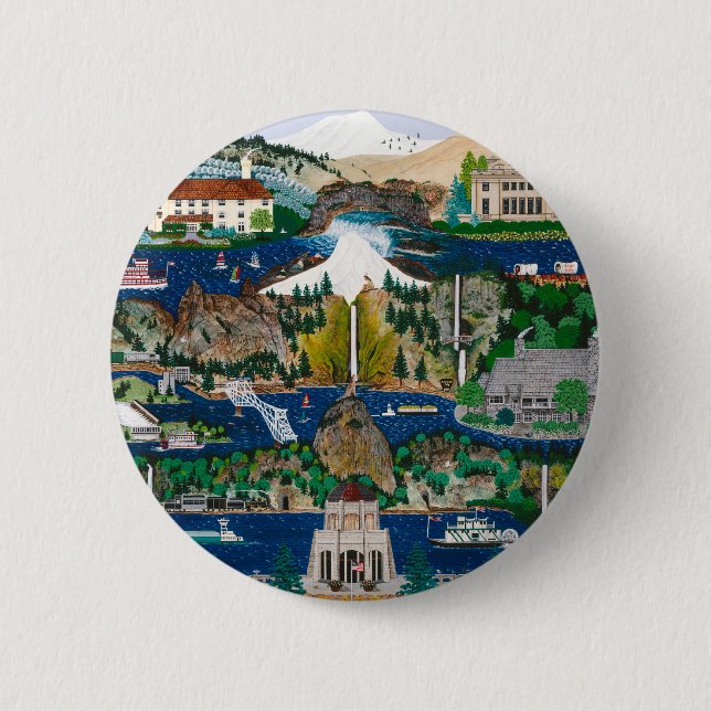 Bóton Redondo 5.08cm Celebrando o desfiladeiro do rio Columbia (Frente)