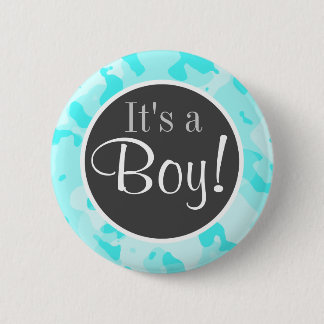 Bóton Redondo 5.08cm Celeste Camo; Camouflage