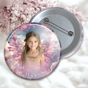 Bóton Redondo 5.08cm Celestial Angel Memorial Button 2 Polegadas