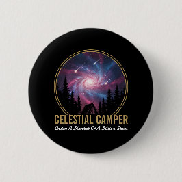 Bóton Redondo 5.08cm Celestial Camper Galaxy Night Scene