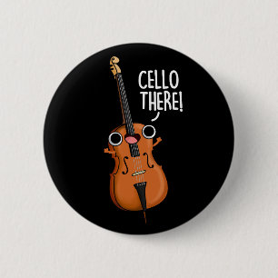 Bóton Redondo 5.08cm Cello Lá Música Engraçada Pun Escuro BG