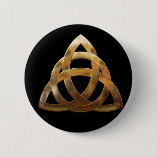 Bóton Redondo 5.08cm Celtic Dourada Trinity Knot