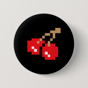 Bóton Redondo 5.08cm Cerejas De Jogo De Arcade Retro