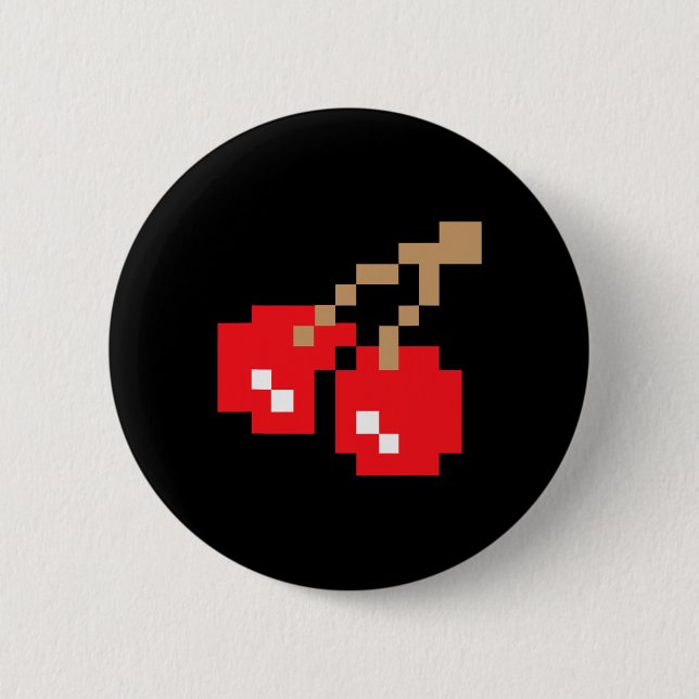 Bóton Redondo 5.08cm Cerejas De Jogo De Arcade Retro (Frente)