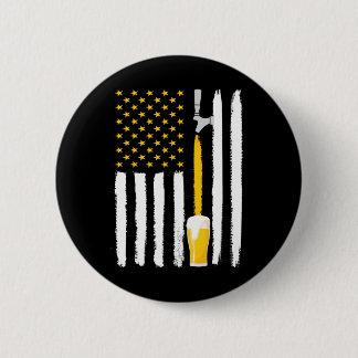 Bóton Redondo 5.08cm Cerveja Artesanal Bandeira Americana EUA 4 de Julh