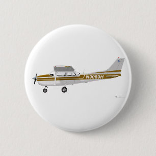 Bóton Redondo 5.08cm Cessna 172 Skyhawk Brown