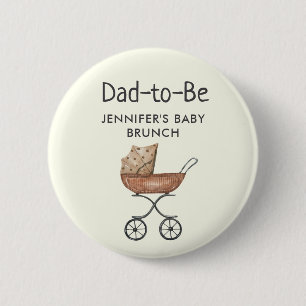Bóton Redondo 5.08cm Chá/Brunch de Carrinho de Bebê de Vime Antigo para